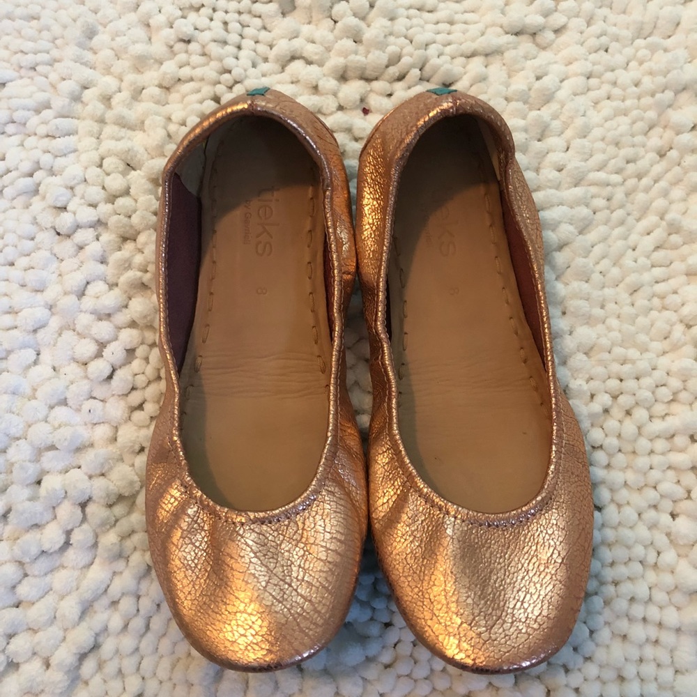 Rose Gold Tieks Flats- size 8